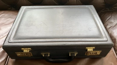 Maletín Cuero Marrón Grano Superior Adjunto Bloqueable Negocios Foto 1 de 4