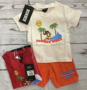 Completo corto neonato t-shirt+pantaloncino Burber 90431 - Picture 1 of 1