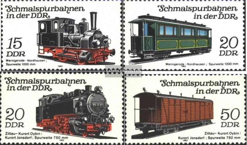 DDR 2792-2795 (kompl.Ausgabe) nuevo con goma original 1983 Schmalspurbahnen - Imagen 1 de 1