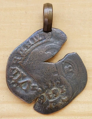 Colgante Moneda 8 Maravedis Genuina Felipe IV Naufragio Pirata Colonial Español  Foto 1 de 4