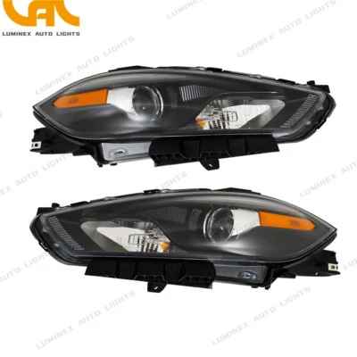 Pair of Headlights Fit For Dodge Dart 2013-2016 Halogen Projector Black Housing Foto 1 de 4