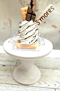 Fake Best SMORE Mini Dessert Whipped Cream Tiered Tray Decor - Picture 1 of 3