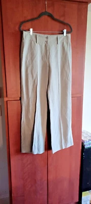  Pantalones de vestir para mujer talla 10 Cambio gris pierna recta seda bambú pantalones  Foto 1 de 4