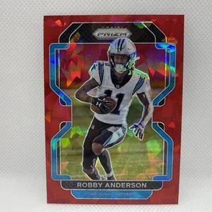2021 Panini Prizm NFL Robby Anderson Red Cracked Ice #312 Carolina Panthers - Imagen 1 de 2