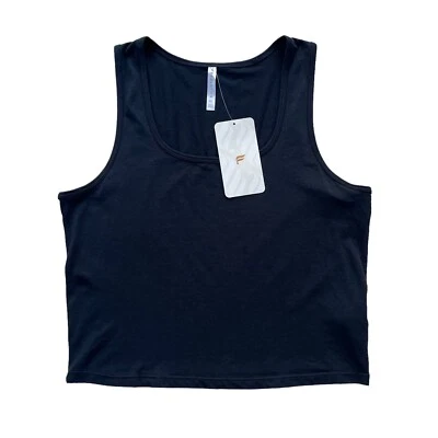 Camiseta sin mangas deportiva Britt 24-7 Fabletics para mujer talla XL negra recortada mezcla de algodón Foto 1 de 4