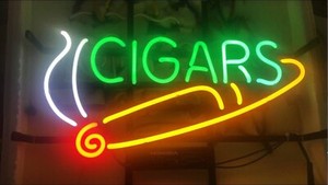 Cigars Cigarette Bar Neon Light Sign 20"x16" Lamp Glass Decor Wall Space Hanging
