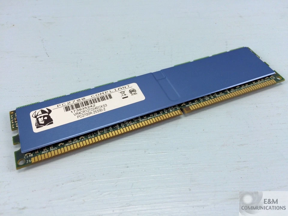 VR4CR127224ECKS3 VIKING 4GB DDR PC2700 184-PIN DIMM SD-RAM MEMORY - Image 1 of 3