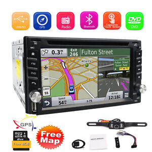 Car Stereo Gps Navigation Bluetooth Radio Double 2 Din 6.2" Cd Dvd Player Camera