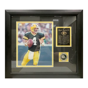 Brett Favre Green Bay Packers 50k Passing Yards Commemorative Frame Piece w/Coin - Picture 1 of 1