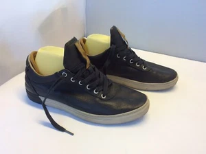 Mark Nason Navy Leather Men’s Fashion Casual Lace Up Sneakers Shoes Size 9.5 - Picture 1 of 9