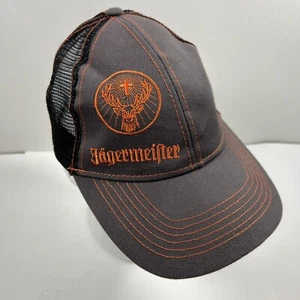 JAGERMEISTER Hat Baseball Cap Orange Stag Logo Adjustable Distressed Snapback - Picture 1 of 9