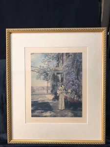 David Davidson "Donna sotto il glicine" fotografia colorata a mano - Foto 1 di 5