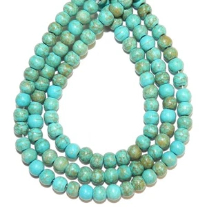 GR2386 Azul-Verde Turquesa 4mm Semi-Redondo Magnesita Piedras Preciosas Cuentas 15" - Imagen 1 de 3