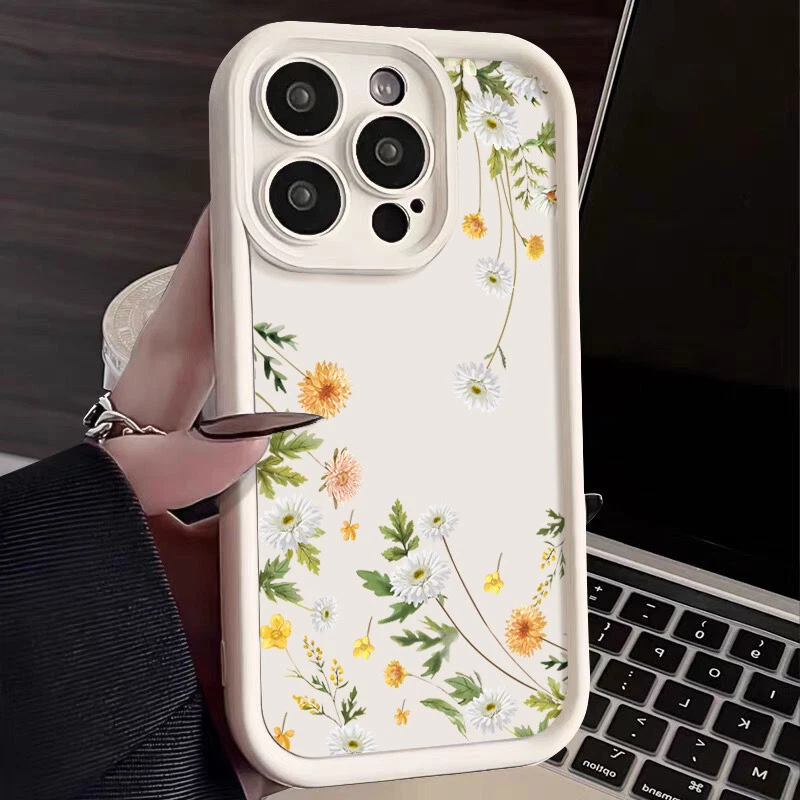 Floral Phone Case For iPhone 16 15 Pro Max 14 13 12 11 X 7 Shockproof Slim Cover - Image 1 of 4