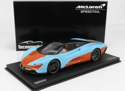 Tecnomodel McLAREN SPEEDTAIL 2020 GULF COLOR LE de 24 con escaparate 1/18 ¡Nuevo! Foto 1 de 4