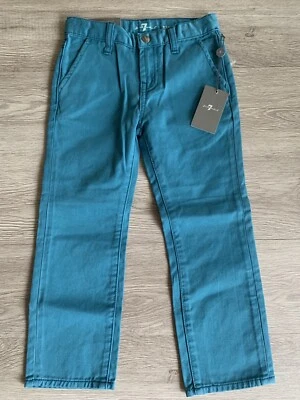 Pantalones 7 For All Mankind Turquesa Estándar Clásicos Pierna Recta 4T Nuevos Foto 1 de 4