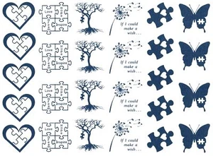 Calcomanías de vidrio fundido azul de 1 pulgada Autism Awareness 26 piezas - Imagen 1 de 1