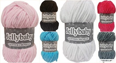 Cygnet Jellybaby Glitter Chenille Yarn 100g Knitting Crochet 6 Colours - Image 1 of 4