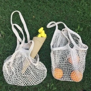 Mesh Einkaufstasche 2er Pack natürliche Bio Baumwolle biologisch abbaubar & umweltfreundlich - Bild 1 von 12