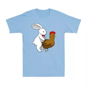 Easter Funny Easter Bunny Rabbit Chicken Birds Sex Adult Humor Men's T-Shirt - Picture 1 of 10