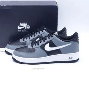 Size 13 Men's Nike Air Force 1 '07 Low Cut-Out Swoosh Sneakers DV3501-001 Black - Picture 1 of 8