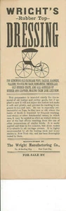 POSTER (19XX*): "Wright's Rubber Top Dressing" Carriages (New York) (*Copy JS MG - Picture 1 of 1