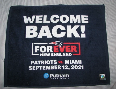 Collectible NEW ENGLAND PATRIOTS Wash/ Face Cloth (vs Miami 2021) Putnam Invest Cover
