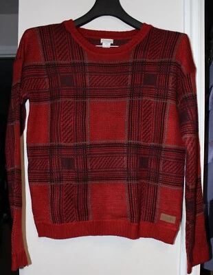 NWD Element Eden Small Plaid Red Sweater Long Sleeve - Image 1 of 4