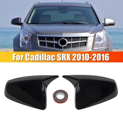 Gloss Black OX Horn Rearview Mirror Cover Cap Fit Cadillac SRX 2010-2016 Foto 1 de 4