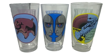 Juego de 3 tazas de vidrio vintage Pink Floyd 16 oz "Wish You Were Here" 2007 Foto 1 de 4