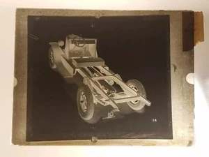 Vtg GLASS NEGATIVE SLIDE Picture of International Six Speed Special Car Chassis - Picture 1 of 4