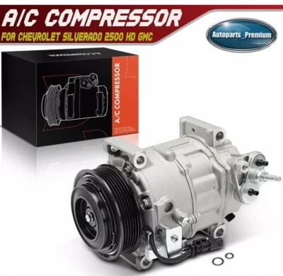 空调压缩机带离合器适用于雪佛兰索罗德 2500 3500 HD GMC Sierra 2500 HD — 第 1/4 张图片