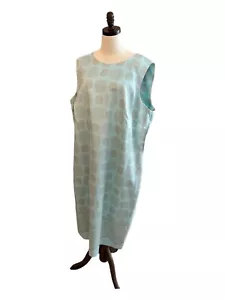NWT Leslie Fay Women's Plus  Sz 22W Aqua Formal Sheath Sleeveless Dress Holiday - Picture 1 of 12