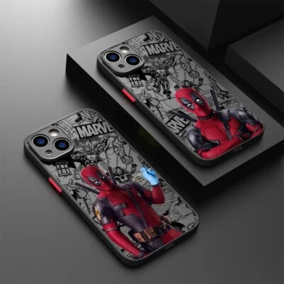 MINISO Custodia telefono supereroe per iPhone 16 15 14 13 12 11 Pro Plus ProMax Deadpool