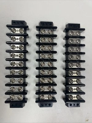 (3) KULKA 603  9 Position Terminal Block,Heavy Duty,Dual Row Strips….B74-8 - Image 1 of 2