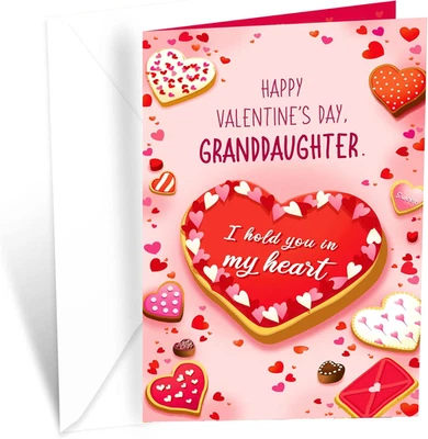 问候孙女情人节贺卡,美国制造,环保,Thi — 第 1/4 张图片