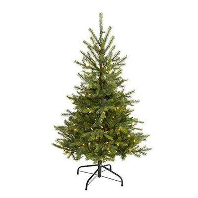 . North Carolina Spruce Artificial Christmas Tree with 100 Clear 4ft Green - Image 1 of 4