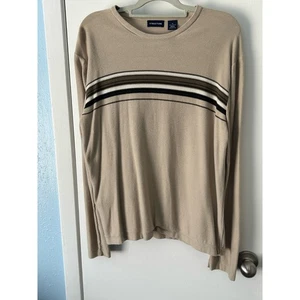 Vintage Structure Sweater Mens XL Tan Striped Collegiate Preppy Office - Picture 1 of 6