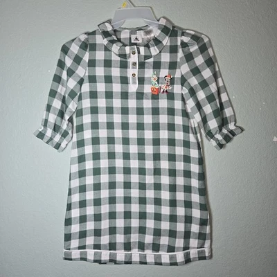 Camisón de Navidad de los Parques Disney Niñas Talla 9/10 Minnie Mouse Pato Margarita Verde Foto 1 de 4