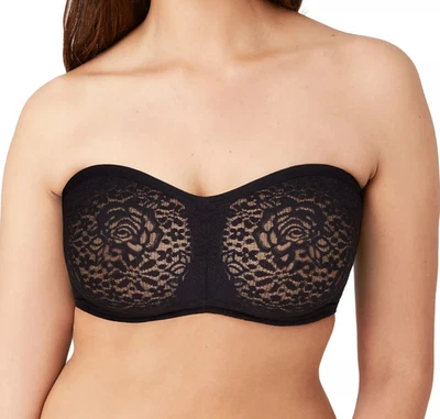 Wacoal Halo Women's Convertible Strapless Bra, Black Floral, 32DDD - Image 1 of 4