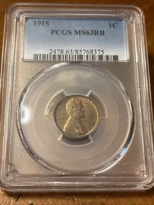 1915 1C PCGS MS63RB Lincoln Cent - Picture 1 of 4
