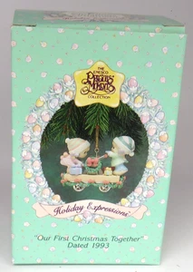 ENESCO Precious Moments 1993 OUR FIRST CHRISTMAS TOGETHER Holiday Ornament - Picture 1 of 8