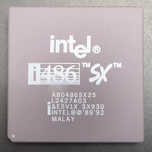 Intel A80486SX25 CPU SX930 25MHz 5V PGA168 486 x86 Processor Blackback Uncommon - Picture 1 of 2