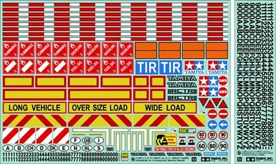 Tamiya RC Trailer Sticker Set Item #56534 for RC Tractor Trailers - Image 1 of 3