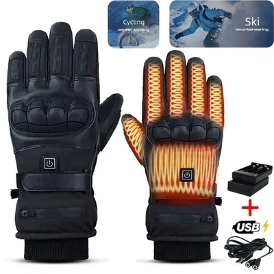 MARKENLOS Beheizbare Handschuhe Winter 3 Heizstufen Beheizte Motorradhandschuhe für Roller