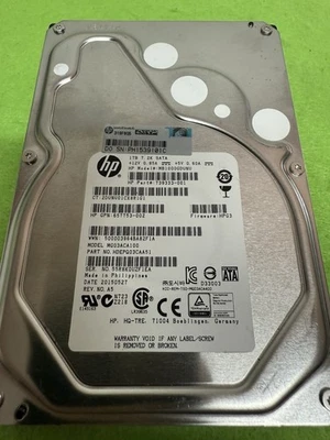TESTED HP MB1000GDUNU 739333-001 1TB 7.2K RPM 3.5" SATA Hard Drive - Image 1 of 2