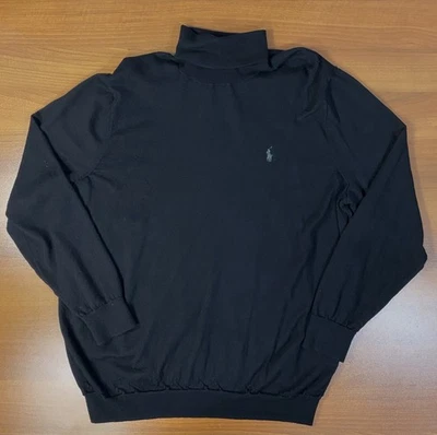 Suéter Polo Ralph Lauren Para Hombre 2XLT Lavable Lana Merino Cuello Alto Negro Foto 1 de 4