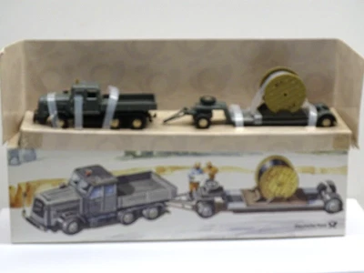 BUB 006385 Deutsche Post 1:87 Edition Kaelble KDV mit Tieflader Kabelrolle OVP - Bild 1 von 4