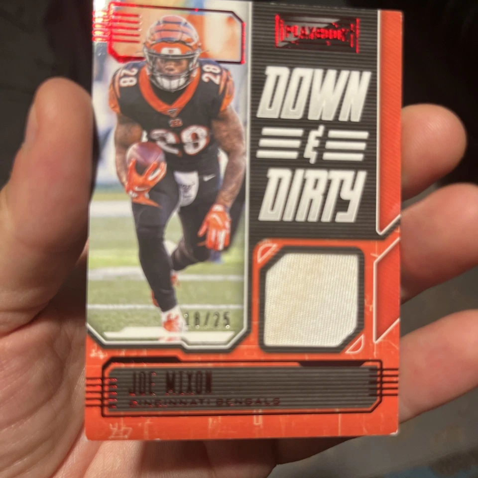 2020 Playbook Joe Mixon Down & Dirty Game Worn/Used Patch /25 SP DD-JM Bengals - Image 1 of 3