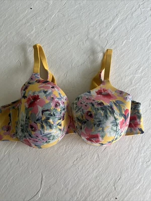 Бюстгальтер женский Cacique 42D желтый задник полное покрытие слегка с подкладкой на косточках - Изображение 1 из 4